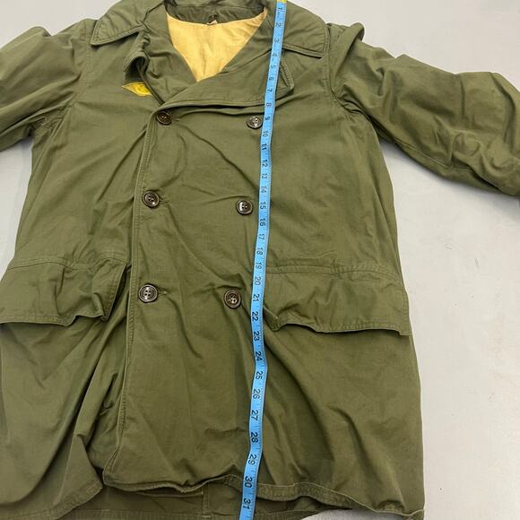 Vintage 40s WW2 Jeep Coat Mackinaw Green Jacket Patches M1938 SZ M/L - Picture 5 of 6